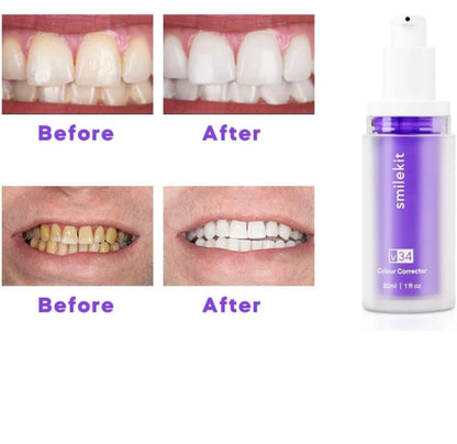 V34 30ml Purple Whitening Toothpaste Remove Stains Reduce Yellowing Care For Teeth Gums Fresh Breath Brightening Teeth New