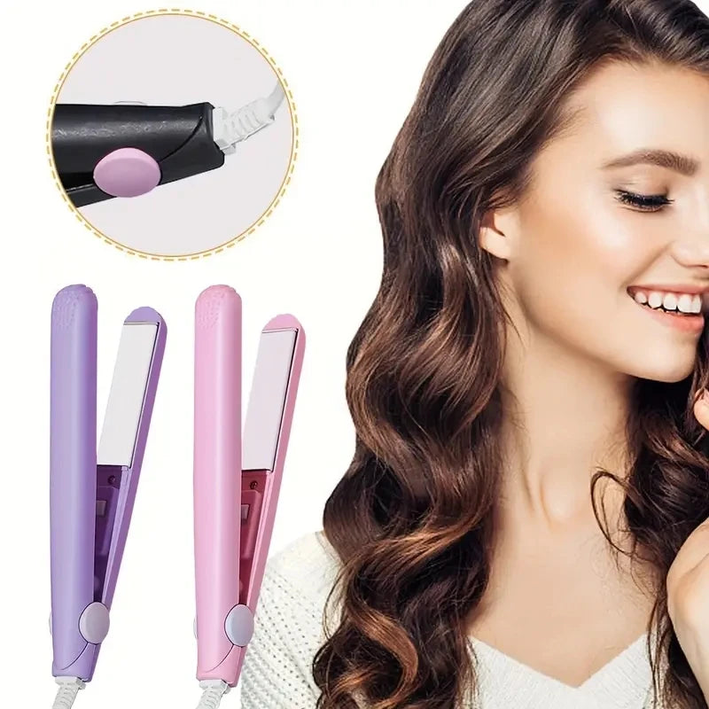 Mini Hair Straightener, Quick Heating, Curling and Straightening