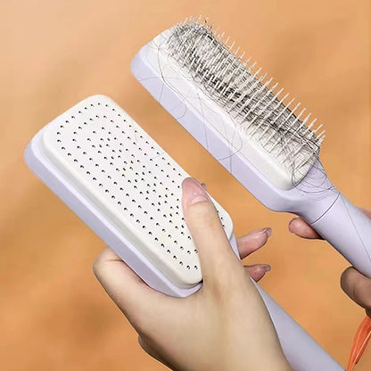 Self Cleaning Hairbrush Women Hair Brush One-key Cleaning Hair Loss Comb Anti-Static Hairbrush