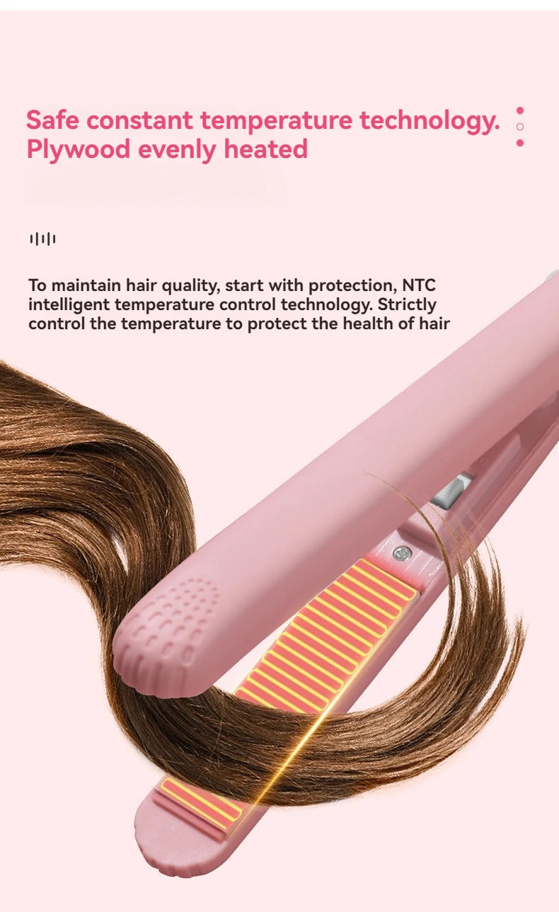 Mini Hair Straightener, Quick Heating, Curling and Straightening