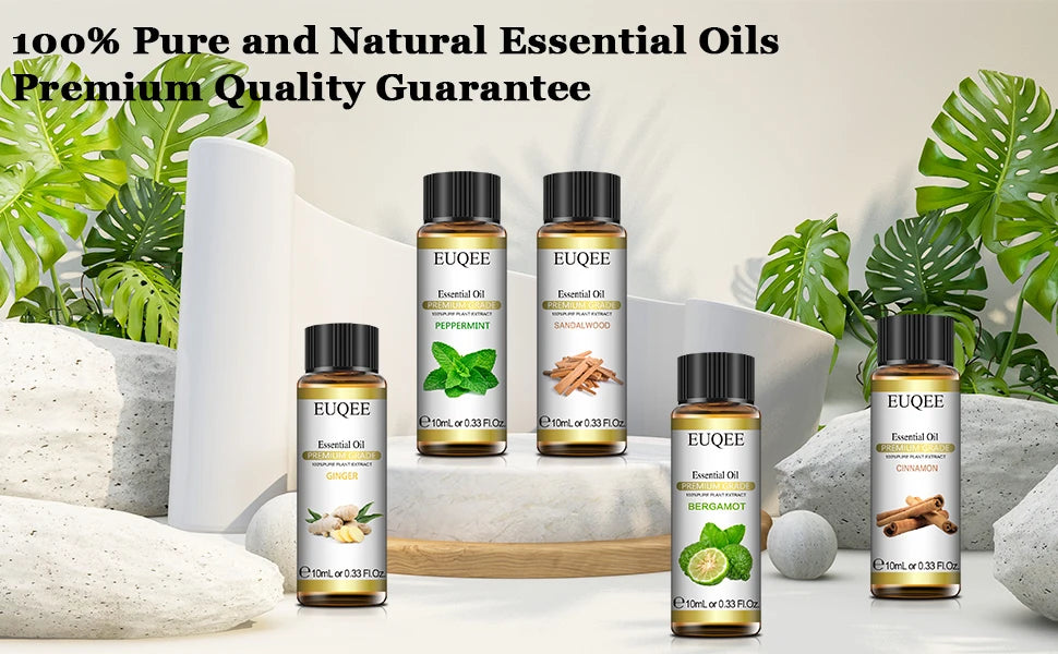 EUQEE 10ml Natural Plant Essential Oil with Dropper For Diffuser Humidifier