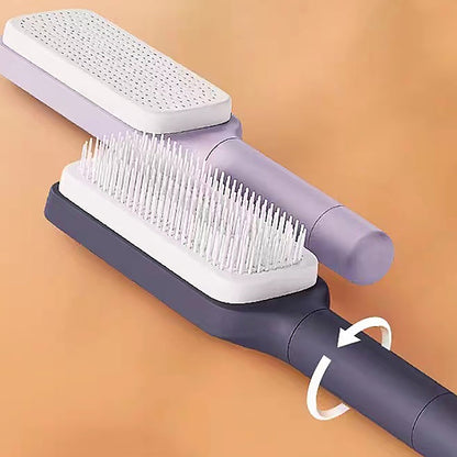 Self Cleaning Hairbrush Women Hair Brush One-key Cleaning Hair Loss Comb Anti-Static Hairbrush